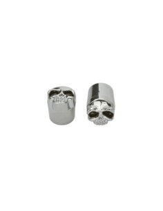 Flat Small Skull Valve Caps Chrome Schrader Valve.
